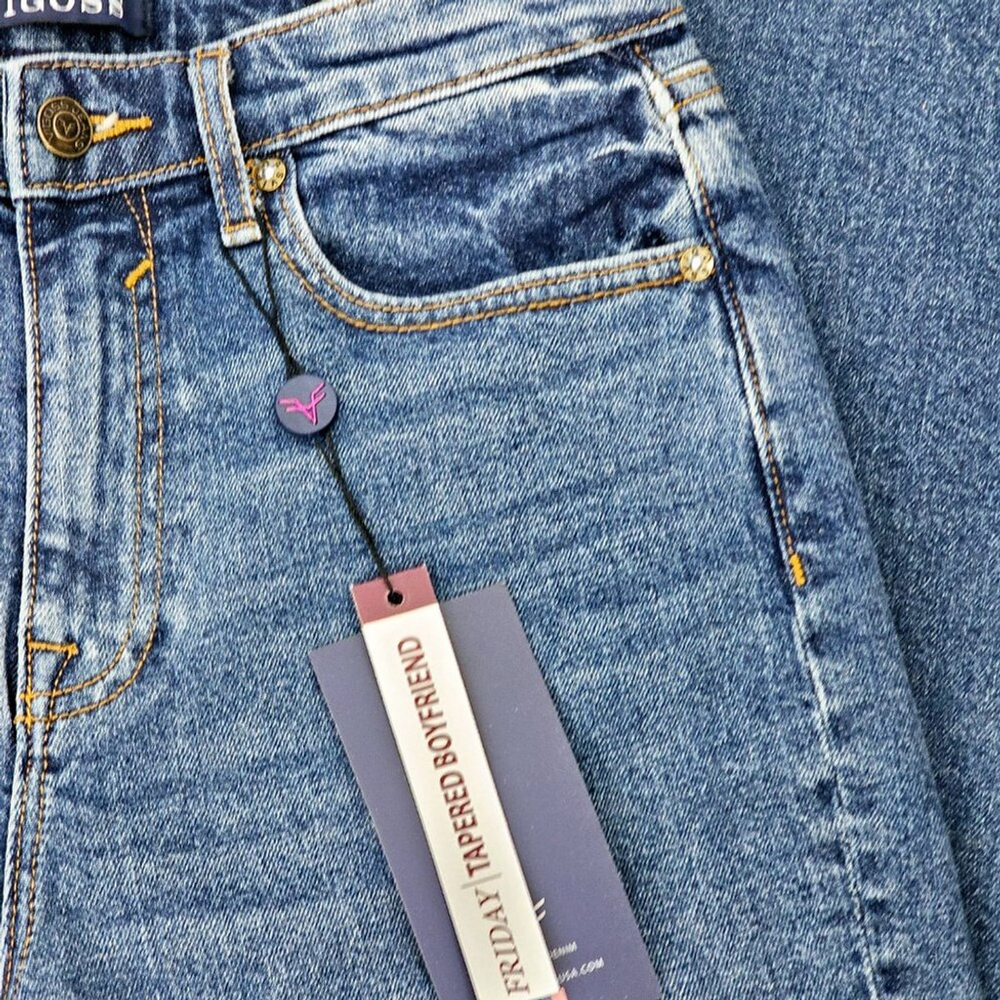 Vigoss Friday Women's High Rise Tapered Boyfriend Medium Wash Jeans Size 26 NWT - Picture 4 of 15